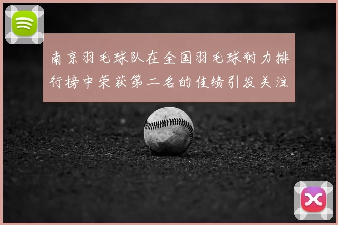 南京羽毛球队在全国羽毛球耐力排行榜中荣获第二名的佳绩引发关注